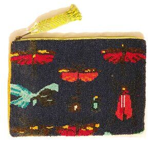 MISS ALBRIGHT Butterfly Multi-Color Beaded Clutch Bag